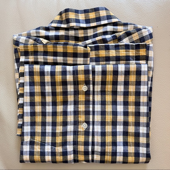 Sergio Louis short sleeved checkered shirt for men, 16-16.5, made in Italy - Picture 5 of 6